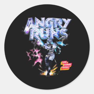 Sticker Rond Angry Runs Good Morning Football Sport Lover Vinta