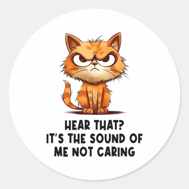 Sticker Rond Angry Stress Chat Funny Stress Meme pour Amoureux  (Devant)
