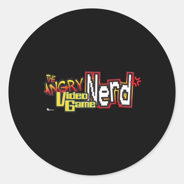 Sticker Rond Angry Video Game Nerd Logo Premium (Devant)
