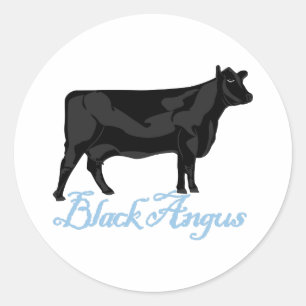Sticker Rond Angus noir