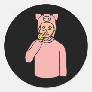 Sticker Rond Animal Asl Gesture main Sourds Acteurs de perte d'
