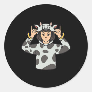 Sticker Rond Animal Asl Gesture main Sourds Acteurs de perte d'