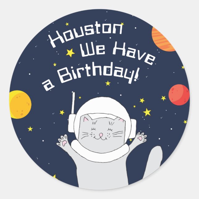 Sticker Rond Animal Astronaut Chat Avec Casque Spatial Clipart  (Devant)