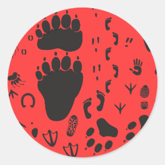Sticker Rond animal box footmark