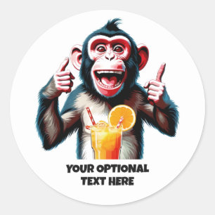 Sticker Rond Animal de partie de texte personnalisé