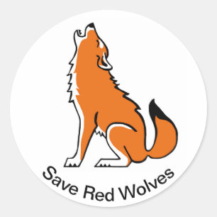 Sticker Rond Animal en voie de disparition - Sauvez les LOUPS r