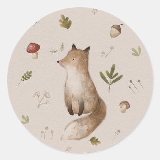 Sticker Rond animal forestier