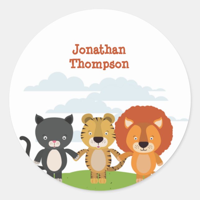 Sticker Rond Animal Friends Anniversaire   (Devant)