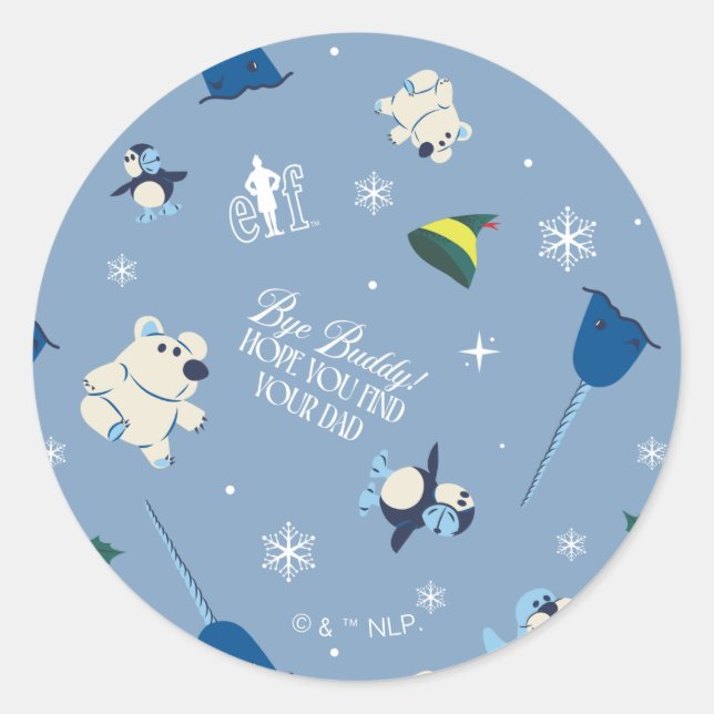Sticker Rond Animal Friends "Bye Buddy" Motif d'hiver (Devant)