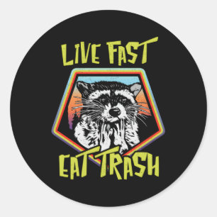 Sticker Rond Animal Panda Racoon Trash