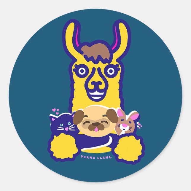 Sticker Rond Animal vétérinaire qui aime chien (Devant)