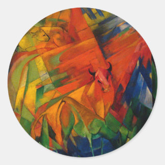 Sticker Rond Animals in a Landscape by Franz Marc