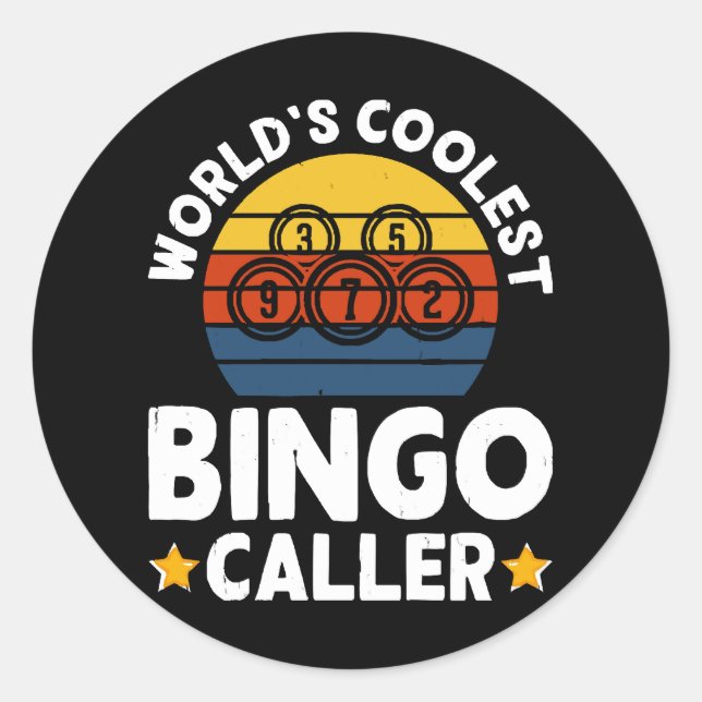 Sticker Rond Animateur de Bingo le Plus Cool du Monde (Devant)