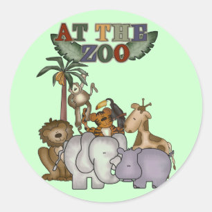 Sticker Rond Animaux aux T-shirts et aux cadeaux de zoo