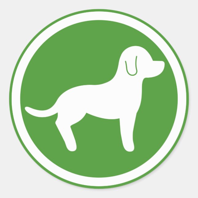 Sticker Rond Animaux blancs et verts (Devant)