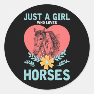 Sticker Rond Animaux Cadeaux Cheval équitation Femmes Cheval