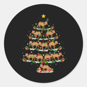 Sticker Rond Animaux de compagnie Jeu de Noël Père Noël Camel B