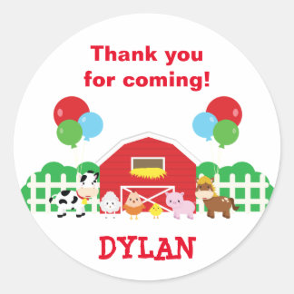 Sticker Rond Animaux de ferme