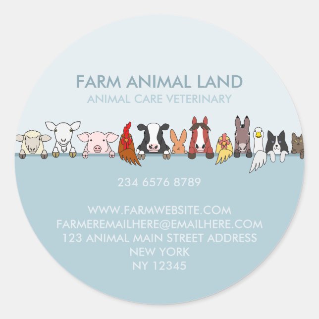 Sticker Rond Animaux de ferme cherchant à descendre (Devant)