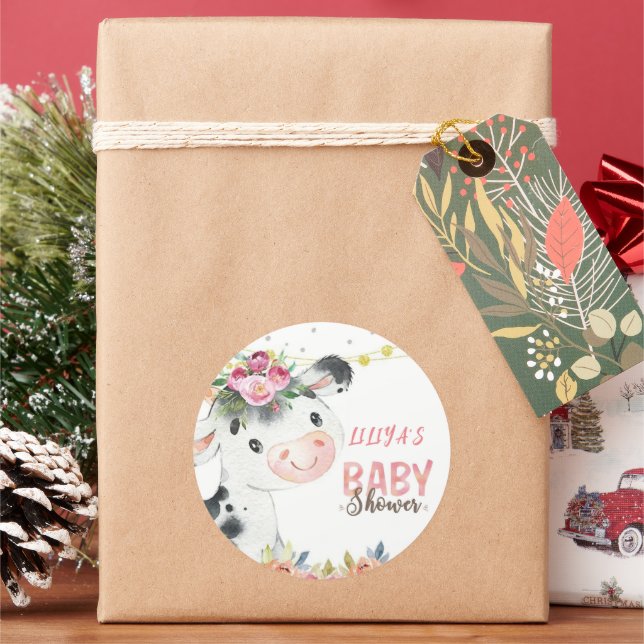 Sticker Rond Animaux de la ferme de vache Barnyard (vacances)