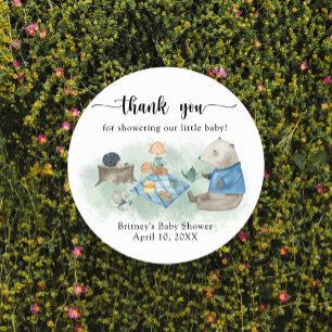 Sticker Rond Animaux de la forêt boisée - merci