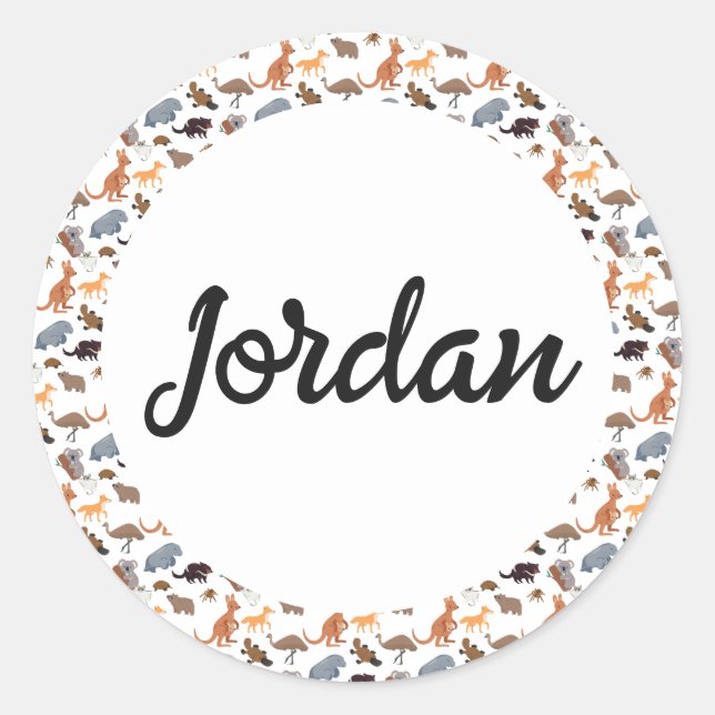 Sticker Rond Animaux de l'Australie faune australienne (Devant)