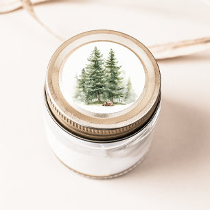 Sticker Rond Animaux des bois   Baby shower Ours Sleepy Favoris