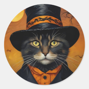 Sticker Rond Animaux d'Halloween éffrayants déguisés