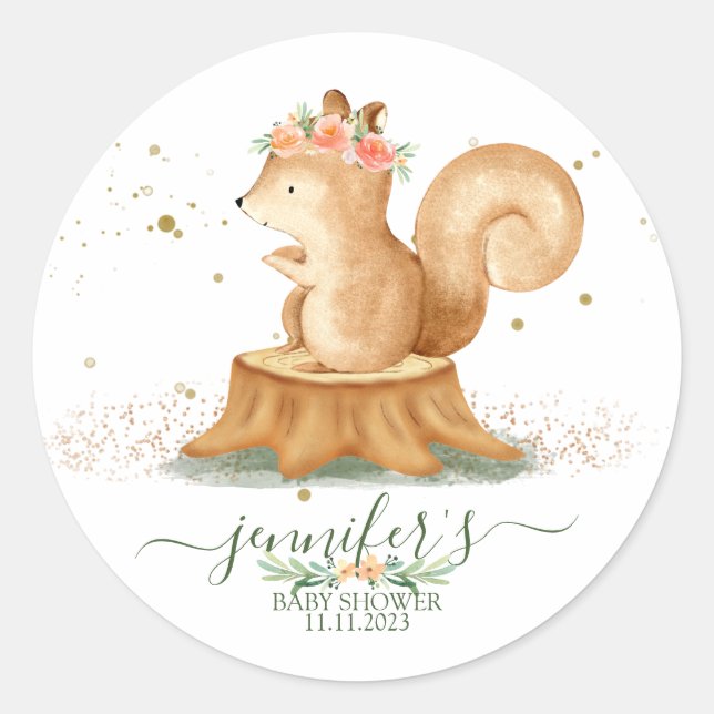 Sticker Rond Animaux Famille d'écureuils faune (Devant)