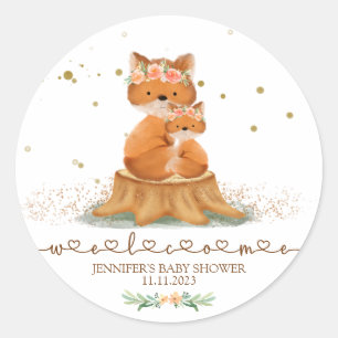 Sticker Rond Animaux Fourrure Fox Accueil Famille