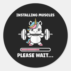 Sticker Rond Animaux Installation Muscles Fitness Musculation N