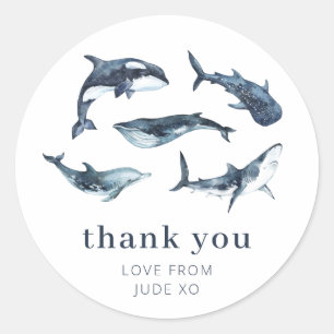 Sticker Rond Animaux marins