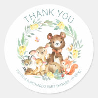Animaux mignons de la forêt Baby Shower végétation