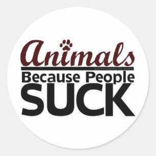 Sticker Rond Animaux puisque les gens sucent