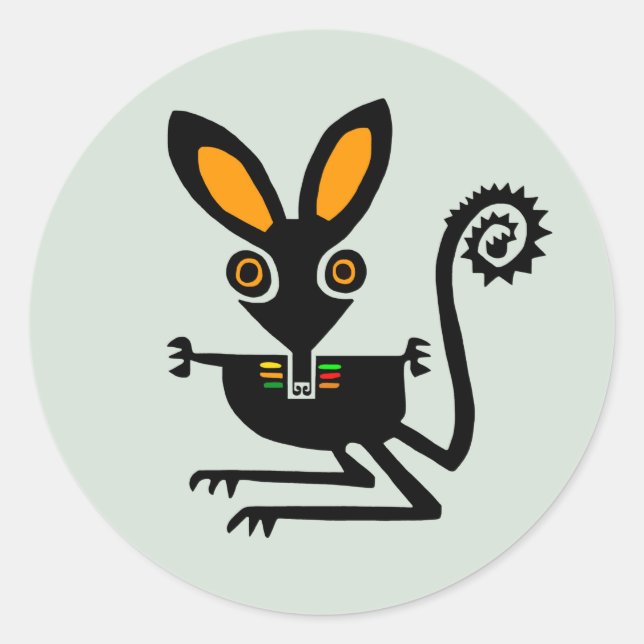 Sticker Rond Animaux sauvages - Cute BILBY - Wild Guerrier - (Devant)