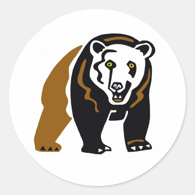 Sticker Rond Animaux sauvages Grizzly BEAR - Nature - Conservat (Devant)