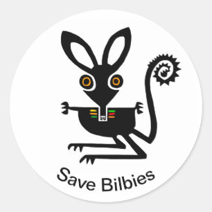 Sticker Rond Animaux sauvages - Save BILBIES - Nature- Australi
