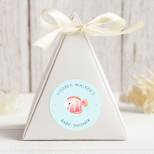 Sticker Rond Animaux sous-marins Baby Shower Coloré