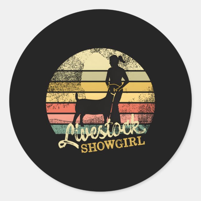 Sticker Rond Animaux Spectacle Amusants Montrant Des Chèvres À  (Devant)