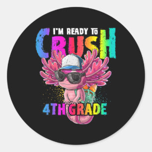 Sticker Rond Anime Axolotl Waifu Who Love Anime Ramen And Sketc