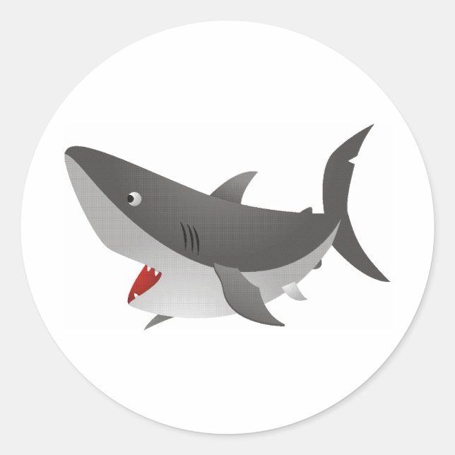 Sticker Rond Animé bâton rond requin (Devant)