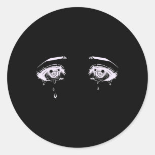 Sticker Rond Anime Eyes Pastel Goth Tee esthétique