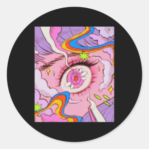 Sticker Rond Anime Eyes Pastel Kawaii Egirl esthétique japonais