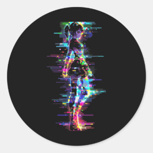Sticker Rond Anime Manga Graphisme Colorful Artwork Anime