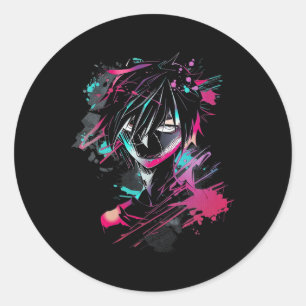 Sticker Rond Anime Manga Motif Abstraite illustration Anime