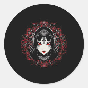 Sticker Rond Anime Manga Motif Mandala Illustration Anime 1