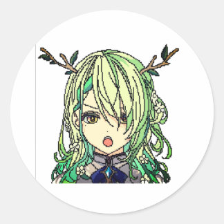 Sticker Rond Anime mignon