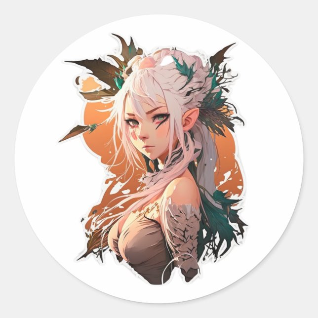 Sticker Rond Anime Miroko Art Stiker (Devant)