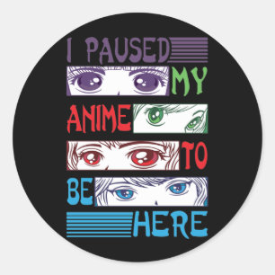 Sticker Rond Anime regarder fille Otaku Ado japonais manga
