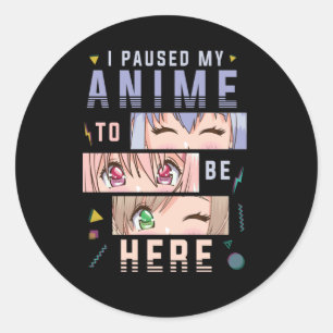 Sticker Rond Anime regarder la fille Japonaise Anime Lover